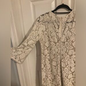 Vince Camuto Cream Floral Lace Dress